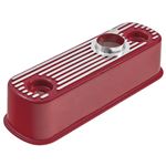 Alloy Rocker Cover Red/Silver Ribs - LDR10074RED